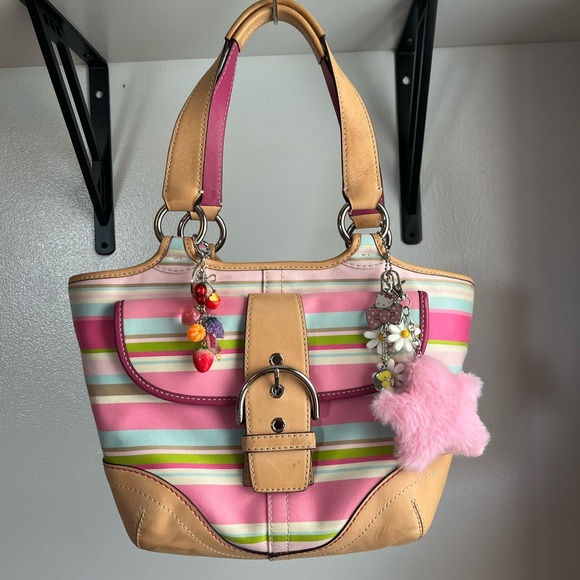 Fruit keychain purse charm 🍒🍇🍓🍎🍉🍑 - Picture 2 of 3